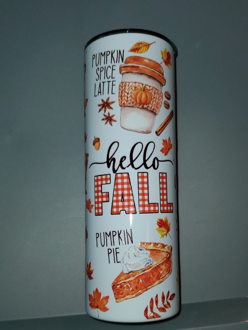 B2G1F 20oz Skinny Tumbler, Hello Fall Design, New